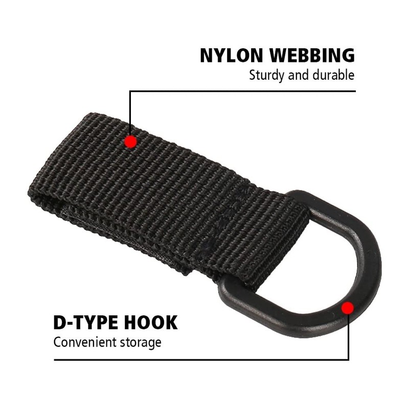 5PCS Tactical Molle D Hanging Buckle,Nylon Webbing D-Buckle for Molle