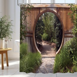 WOWTOY Shower Curtain 3D Digital Printing Home Garden Waterproof Shower Curtain Liner, Quick-Dry Washable Shower Curtain for Shower Stall, Bathroom with 12 Hooks (180 x 200cm, Garden 03)