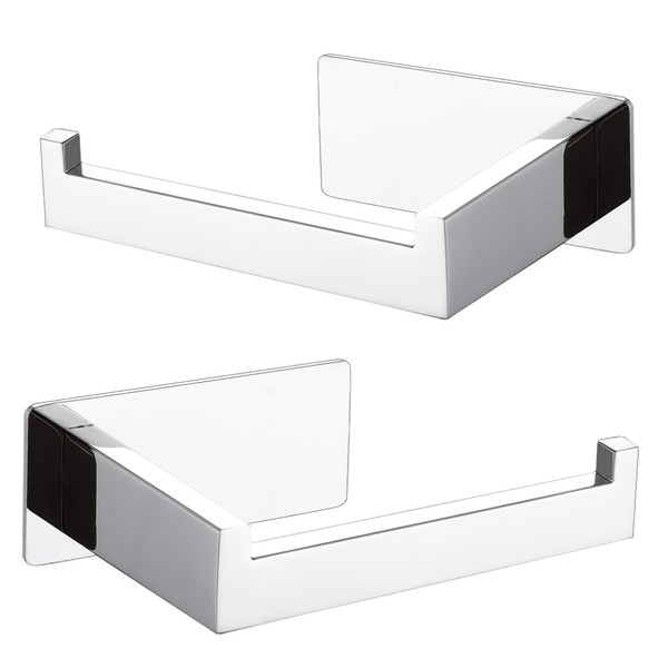 LANC Chrome Toilet Paper Roll Holder, Self-Adhesive Tissue Holder Wall