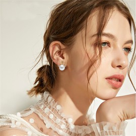 coadipress Christmas Reindeer Earrings for Women Cute Fashion Sparkling Rhinestone Christmas Reindeer Stud Earrings Christmas Party Statement Holiday Jewelry Accessories (Gold Pearl)