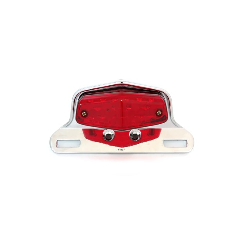 4into1 Lucas Style LED Tail Light Assembly - Chrome w/Red