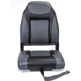 NESHULT Premium Marine A Pair of High Back Folding Boat Seat, Fishing Marine Seats with Stainless Steel Screws, Charcoal/Black(2 Seats)