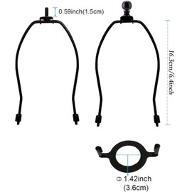 7" Lamp Shade Harp Holder and E26 Light Base UNO Fitter Adapter Converter Finial Set,for Table and Floor Lamps-(Bronze)