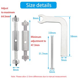 118 Type Switch Box Repair Tool, CTRICALVER Switch Socket Repair Cassette Screws Rod Set Metal Type, Adjustable Length Switch Box Repair Screw Rod with a Elbow Wrench (10 Sets)