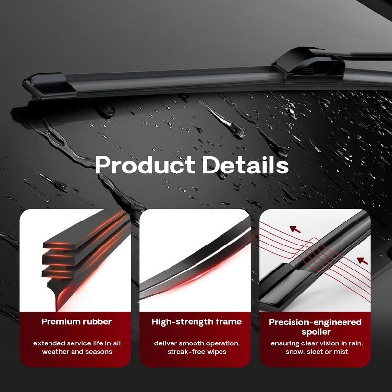 BERG REGEN 20"+20" Windshield Wiper Blades with 12" Rear Automotive