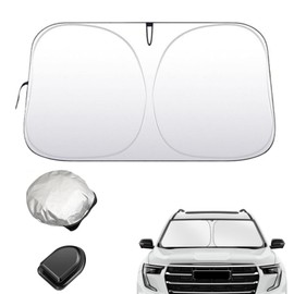 Sun Protection Car Windscreen Interior Suitable Thermal Mat Driver's Cab, Car Sun Visor Windscreen Cover, Windscreen Car Window Blackout, for Most Vehicles (L-145 x 80 cm)