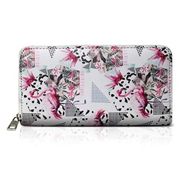 Glamexx24 Women's Purse Vintage Design with Floral Pattern or Plain Colour, white waistband, Vintage