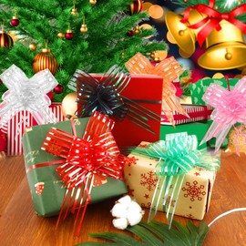 20 pcs Pull Bows, White Bows for Gift Wrapping, Christmas Gift Bows Organza Gift Bows Large Pull Bows for Birthday Gift Christmas Tree Wine Bottles Wedding Wrapping Boxes or Flower Decorations