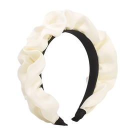 scicent Headbands for Women's Hair Wide Bezel Girls Hair Hoop Stretchy Head Bands Satin Hair Accessories White Headband - 02