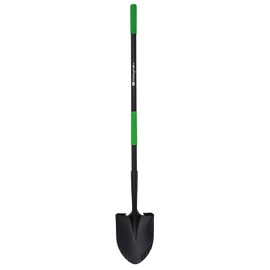 Hooyman Digging Shovel with Heavy Duty Carbon Steel Head Construction, Ergonomic No-Slip H-Grip, Oversized Steps, and Serrated Blades for Gardening, Land Management, Yard Work, Farming and Outdoors