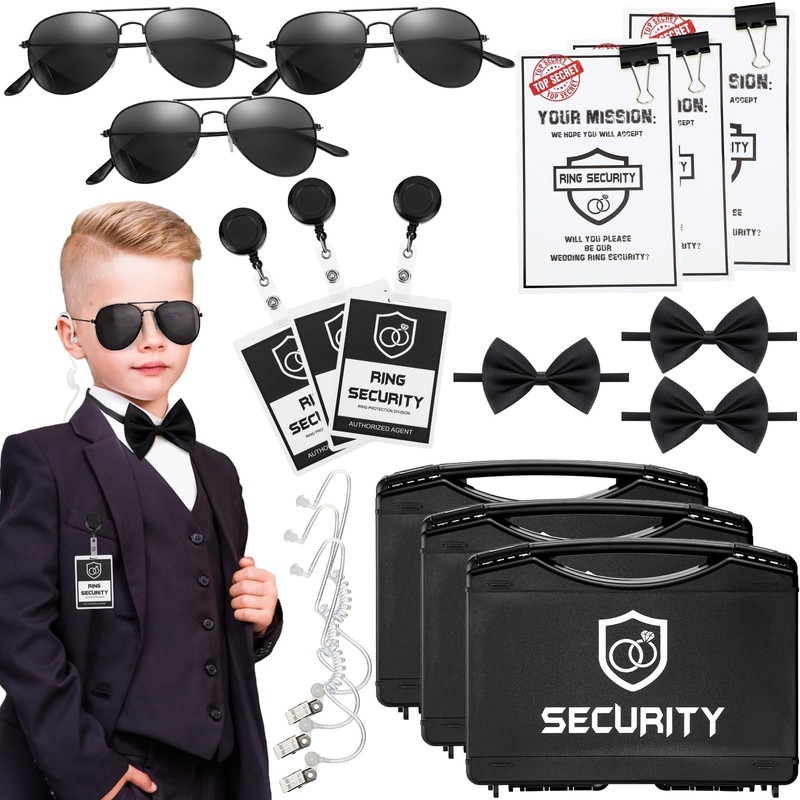 Mepase 7 Pcs Ring Wedding Bearer Security Set Include Ring