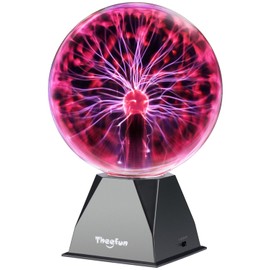 Theefun Plasma Ball: 8 Inch Huge Plasma Globe Christmas Gifts Touch & Sound Sensitive Ball Lamp Electric Lightning Novelty Light for Parties, Home, Prop, Room Decoration