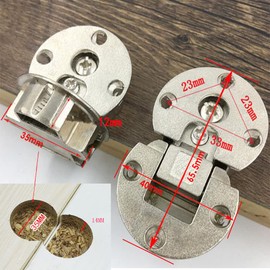 JIECHUPIN-(2 Pieces) 90-Degree Page Turning axishinge, Adjustable Cabinet Door Concealed Hinge, Special Table Pull-Down Hinge, Flat Hinge