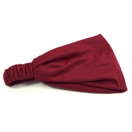 Bowbear Women Solid Wide Elastic headband, Burgundy