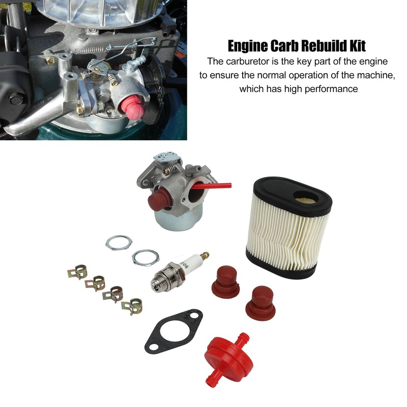 Carburetor 640350 Spark Plug Air Filter Fuel Filter Kit Replacement