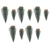 10pcs Mini Tabletop Christmas Trees Snow Frosted Pine Trees with