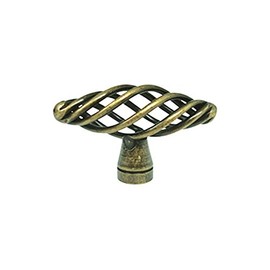 5 Pack Antique Brass Bird Cage Birdcage Oval Nest Twist Wire Swirl 2-3/8" (60mm) Kitchen Cabinet Drawer Hardware Pull Knob 1338-60