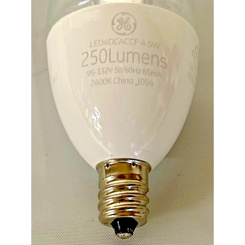 GE E12 Candelabra Bent Tip Led 25 Watt Equivalent Light