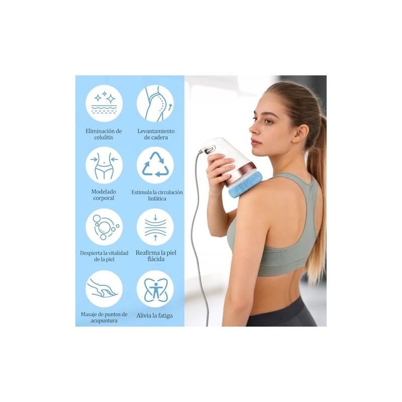 Moldeador Vibratorio Anticelulítico con 3 Almohadillas Intercambiables