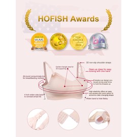 HOFISH Maternity Nursing Bras Seamless 3 Pack Sleep Bralette for Breastfeeding with Free Bra Extenders & Clips XXL