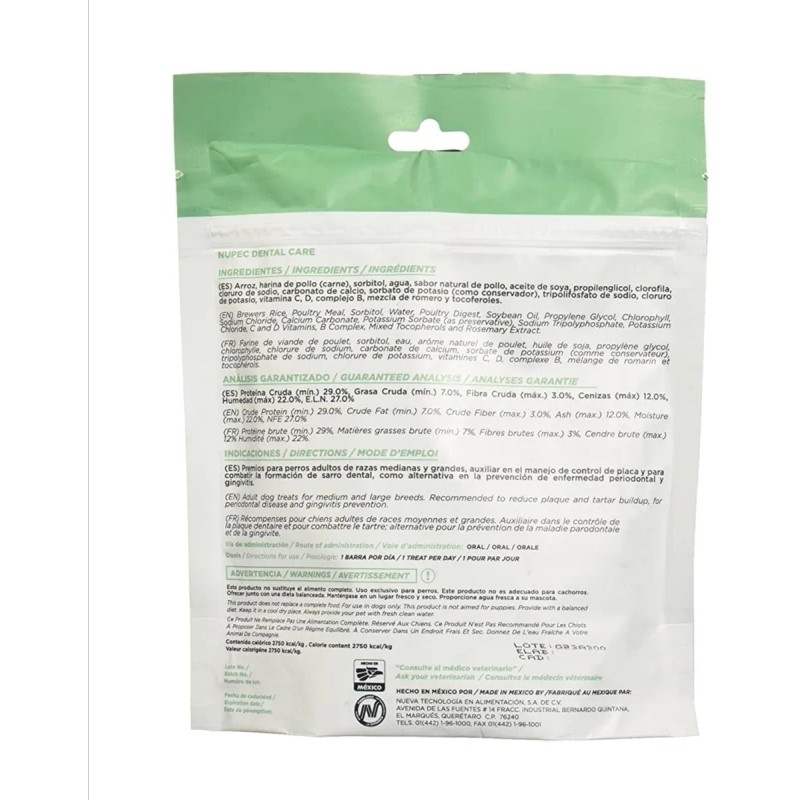 4 Pz Premios Para Perro Nupec Treats Dental Care 180