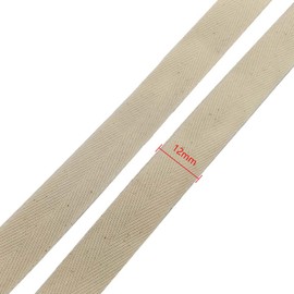 Cotton Twill Tape Bias Binding Tape 12mm(1/2inch) 50m Herringbone Roll Tape for Bunting Sewing Dressmaking Alterations Apron Webbing Craft Gift Wrapping