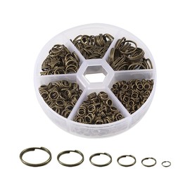 FSSTUD 690 Pcs Small Split Jump Rings Double Loop Jump Ring Round Metal Key Rings Keychain Connector Rings Jewelry Making O Rings Mini Craft Rings for Earring Bracelet Making Ancient bronze