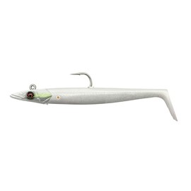 Savage Gear Sandeel V2 – Super Realistic Sandeel Imitation with Lively Kicking Action, Darting Jig Head, Ideal for Predator Fish in Saltwater, Pike, Bass & Zander White Pearl Silver 17.5 cm