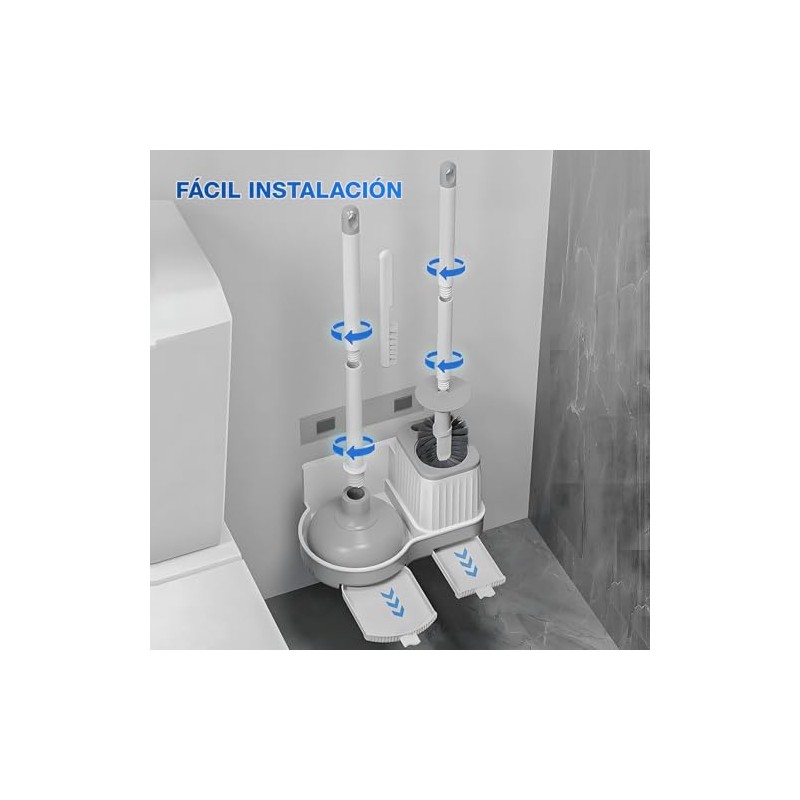 Juego de escobilla y Cepillo Inodoro para Baño,Limpieza Profunda sin