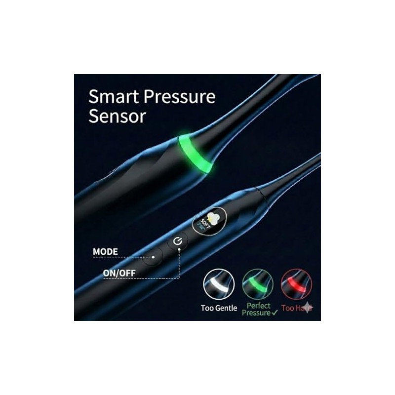Oralflipp - Cepillo de dientes eléctrico sónico, pantalla LED inteligente