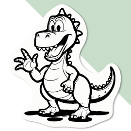 4 x Small 50mm 'Goofy Dinosaur' Permanent Sticker Decals for Cars/Windows/Bins/Walls etc (DW00106752)