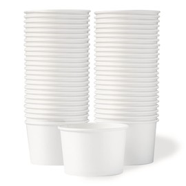 MATICAN Paper Ice Cream Cups - 50-Count 16-Oz Disposable Dessert Bowls for Hot & Cold Food