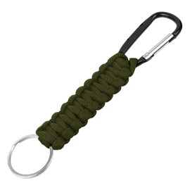 OFFCUP Paracord Keyring Carabiner, Lanyard Carabiner, Multifunctional Paracord Pendant D Ring Lanyard for Outdoor Climbing, Camping, Hiking, Backpacking, Green