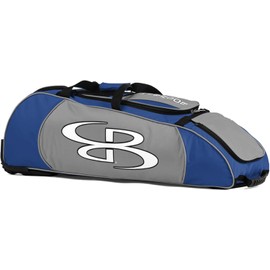 Boombah Spartan Rolling Bat Bag - 38" x 12-1/2" x 12" - Royal Blue/Gray - Holds 4 Bats and Much More