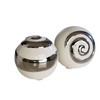 Modern Decorative Spheres Ceramic white/silver Diameter 6 cm (2 Pieces)