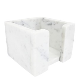 Sticky Memo Pad Note Cube Holder Marble Home Office Desk Accessories White Decor for Women Friend