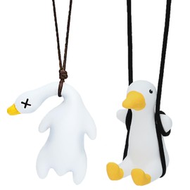 SUBANG 2 Pieces Cute Car Pendant Swing Duck Car Decoration Cute Rearview Mirror Decoration Hanging Ornament Cute Car Hanging Accessories for Women Men