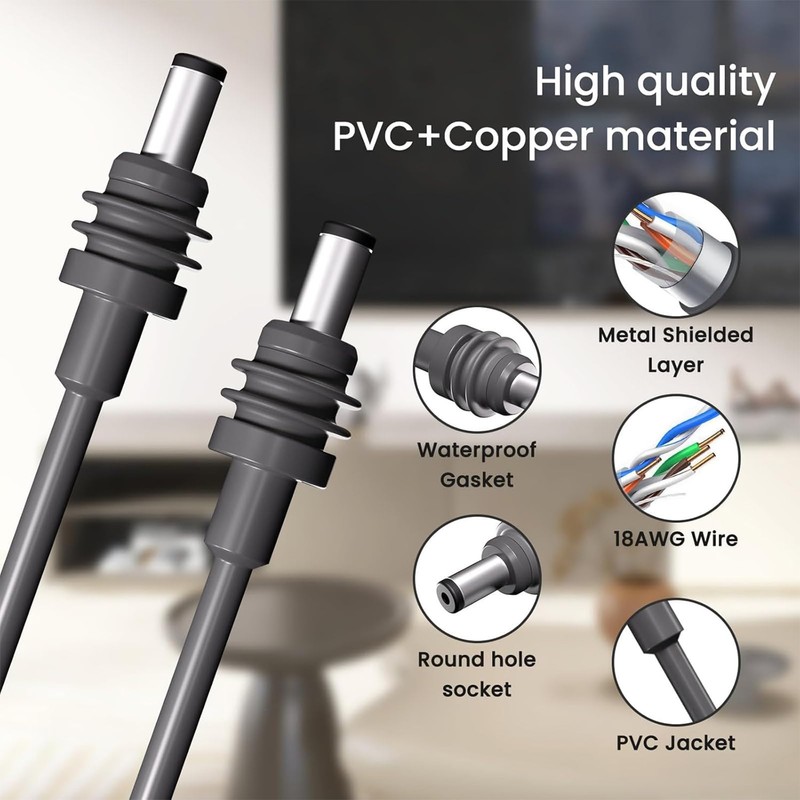 Starlink Mini Cable, 18AWG Wire, Starlink Mini DC Cable, IP68