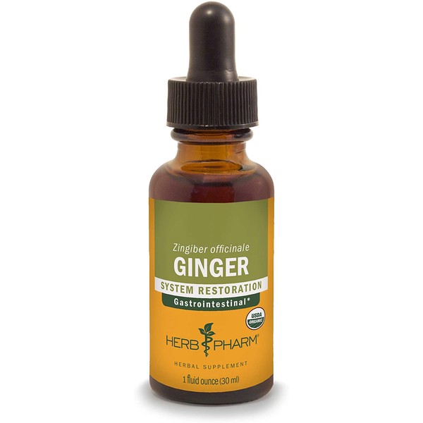 Herb Pharm Certified Organic Ginger Liquid Extract for Digestive Support - 1 Ounce
