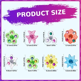 SCIONE 24 Pcs Mini Fidget Spinners Bulk,Stress Reduction and Anxiety Relief Hand Spinner,Fidget Sensory Toys for Kids, Birthday Party Favors,Canival Treasure Box Toys for Classroom Prizes Supplies