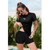 SHEKINI Women Built In Bra 2-Piece Rash Guard Swimsuits with
