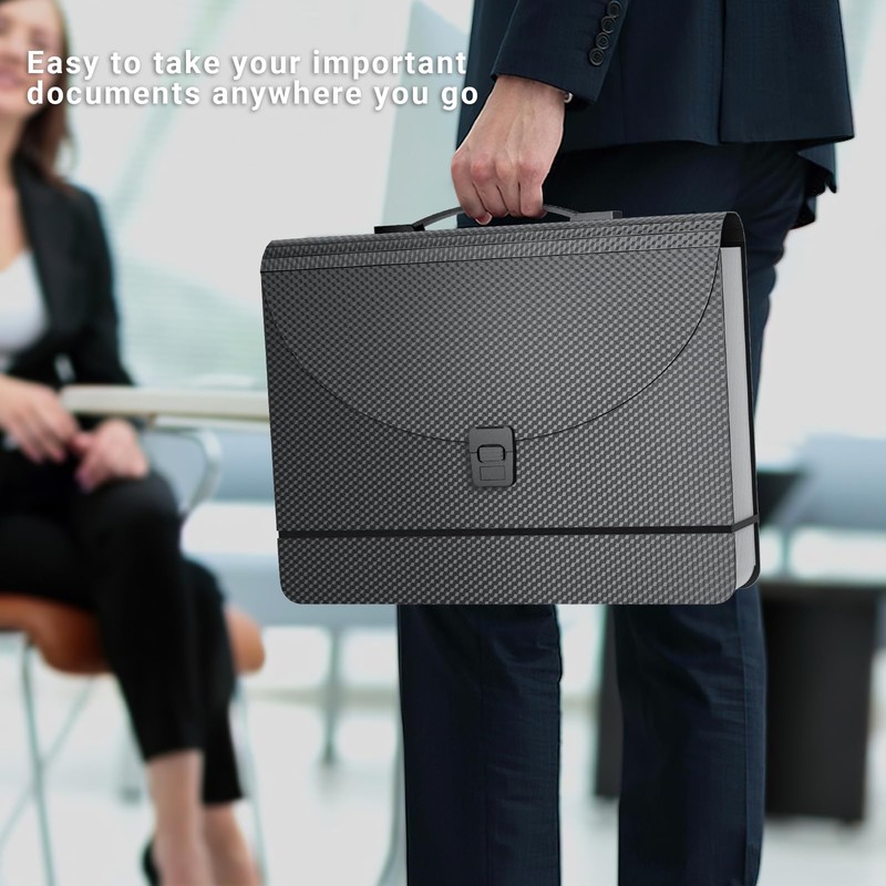 File Organiser Box Files Folder Document Organiser with Handle,25 Pockets