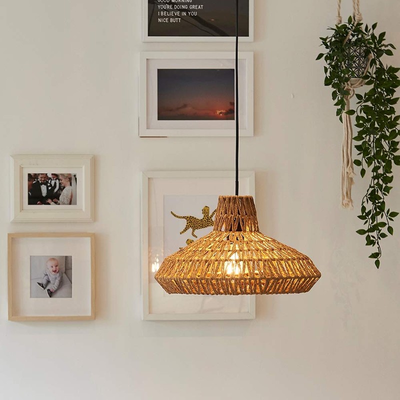 MiniSun, Natural Woven Ceiling Pendant Light Shade Weave Rope Lampshade