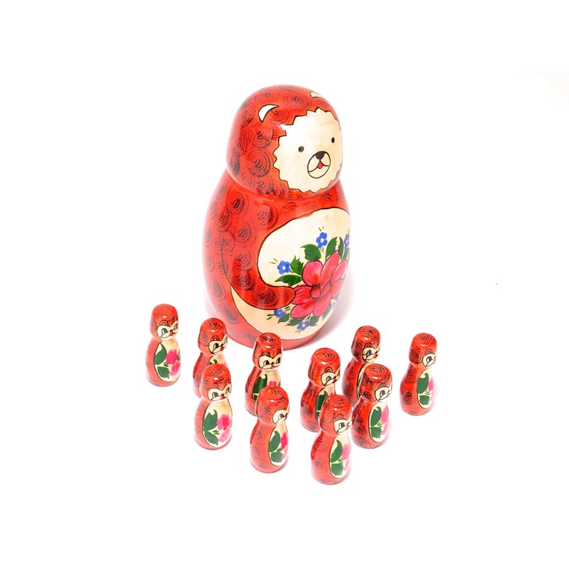 Semyonov Number Play Toy, 10 Pieces, Russian Goods, Bear,