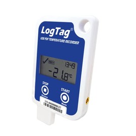 LogTag UTRED-16 Kit Includes: Data Logger, ST100K-15 Ext Probe, Buffer Bottle, Wall Mount Bracket & NIST Traceable Calibration Certificate, Blue/White