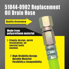 51044-0902 Oil Drain Hose Compatible with Kawasaki FR730V, FR691V, FS541 & Kubota Z412, Z122R Engines Fluorescent Green