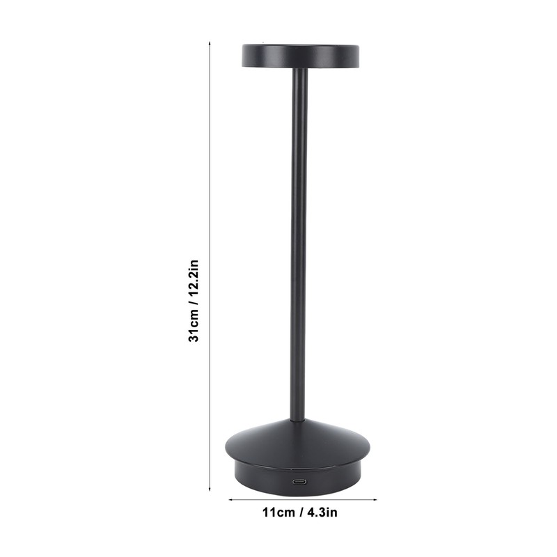 Rechargeable LED Table Lamp 2000mAh Cordless Battery Operated Metal Bedside