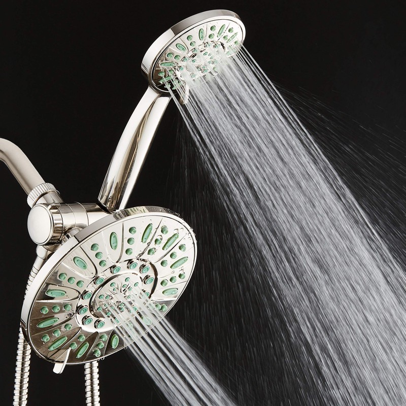 AquaDance Antimicrobial/Anti-Clog High-Pressure 30-setting Rainfall Shower Combo, Microban Nozzle Protection