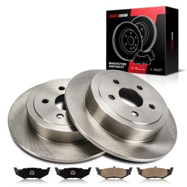 Torchbeam 10.63 inch (270.1mm) Rear Brake kit|Brake Pads and Rotors Kit Compatible with 1995-2005 Dodge Neon, 1996-2006 Sebring, 1995-2006 Stratus,Disc Brake Rotors + Ceramic Pads Kit,6pcs,5370+D658