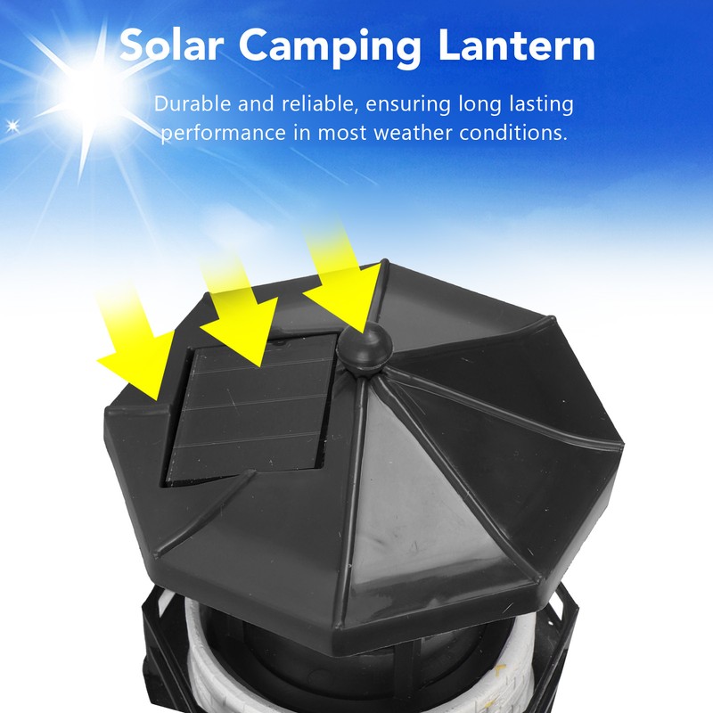 Solar Lighthouse 360 Degree Rotating Lighthouse Decoration Fadeless Resin LED